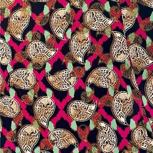 LuLaRoe Paisley Scarf in Black, Gold, and Pink